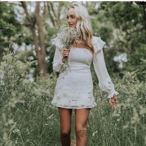 For love and lemons Crema Silk Linen Dress